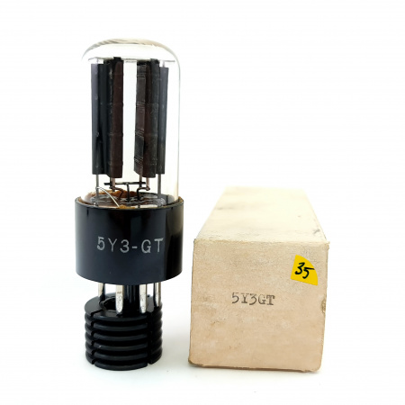 1 X 5Y3GT TUBE. 1950s EUROPEAN PROD. BLACK PLATES. 35. CB404