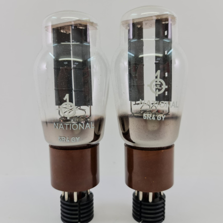 2 X 5R4GY NATIONAL TUBE. 1950s BRITISH PROD. BLACK PLATES. 39. CB404