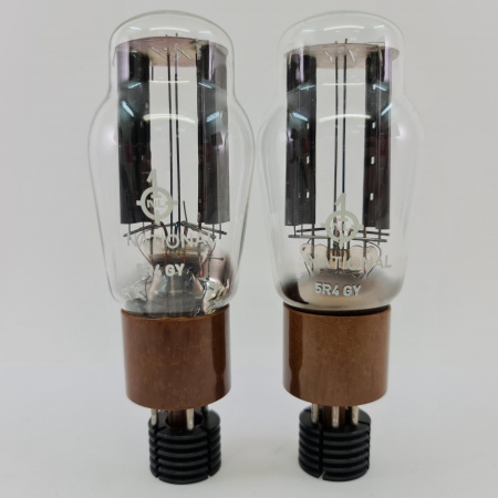 2 X 5R4GY NATIONAL TUBE. 1950s MARCONI PROD. BLACK PLATES. 40. CB404