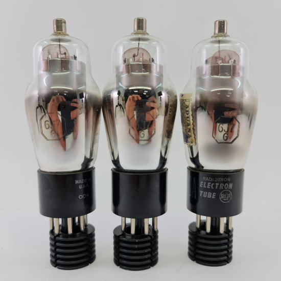 3 X 6J7G RCA TUBE. 1950s PROD. 004...