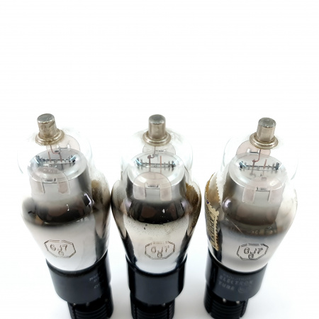 3 X 6J7G RCA TUBE. 1950s PROD. 004 PRODUCTION CODE. FLAT GETTER. 43. CB404