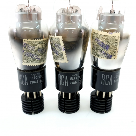 3 X 6J7G RCA TUBE. 1950s PROD. 004...