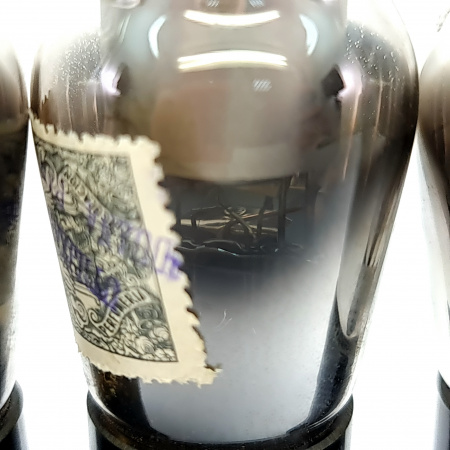 3 X 6J7G RCA TUBE. 1950s PROD. 004 PRODUCTION CODE. FLAT GETTER. 43. CB404