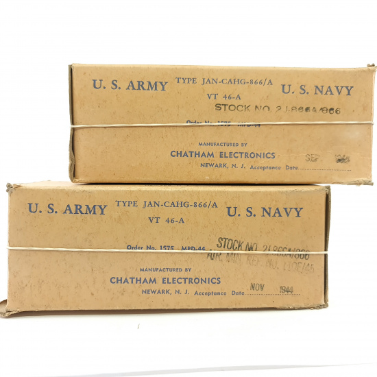 2 X VT-46A / 866A CHATHAM ELECTRONICS...