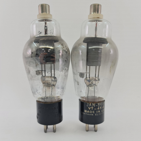 2 X VT-46A / 866A CHATHAM ELECTRONICS TUBE. 1940s PROD. ENGRAVED LOGO. 23.CB399