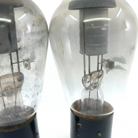 2 X VT-46A / 866A CHATHAM ELECTRONICS TUBE. 1940s PROD. ENGRAVED LOGO. 23.CB399