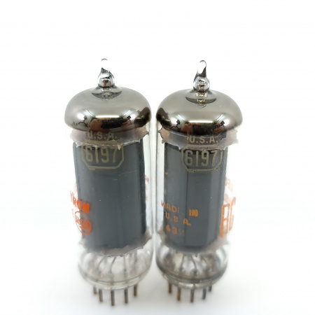 2 X 6197 RCA TUBE. 1960s PROD. 3 MICA. MATCHED PAIR. 2. CE8