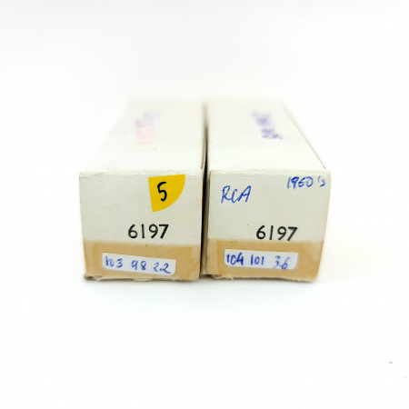 2 X 6197 RCA TUBE. 1960s PROD. 3 MICA. MATCHED PAIR. 5. CE8