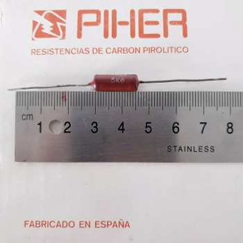 1 X 1W 5,6K 5.6K 5K6 10% 1960S VINTAGE PIHER RESISTOR. NOS. C1795U2F200121