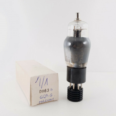 1 X DH63 / 6Q7G MARCONI TUBE. BLACK PLATES. 1940s PROD. NOS/NIB. CY  ENA