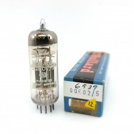 1 X 6939 / QQE02/5 MULLARD TUBE. 1960s PHILIPS PROD. 3 MICA. 12. CE8
