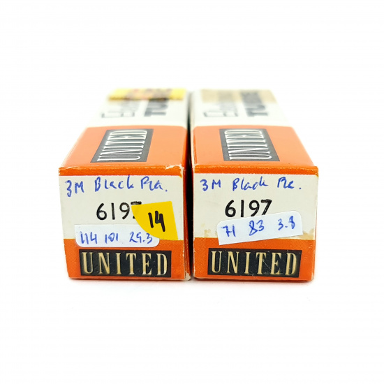 2 X 6197 UNITED ELECTRON TUBE. 1970s PROD. BLACK PLATES. 3 MICA. 14. CE8