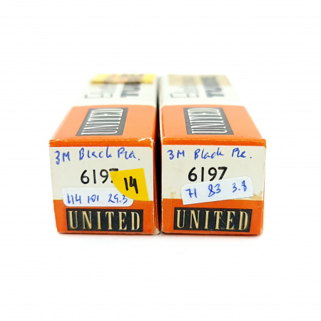 2 X 6197 UNITED ELECTRON TUBE. 1970s PROD. BLACK PLATES. 3 MICA. 14. CE8
