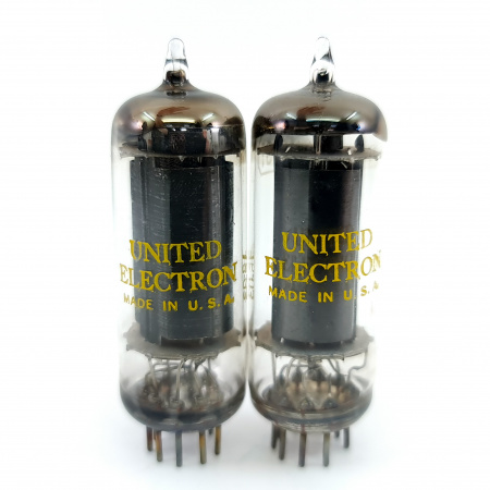2 X 6197 UNITED ELECTRON TUBE. 1970s PROD. BLACK PLATES. 3 MICA. 14. CE8