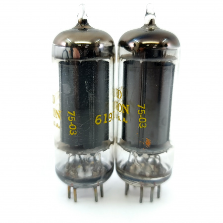 2 X 6197 UNITED ELECTRON TUBE. 1970s PROD. BLACK PLATES. 3 MICA. 14. CE8