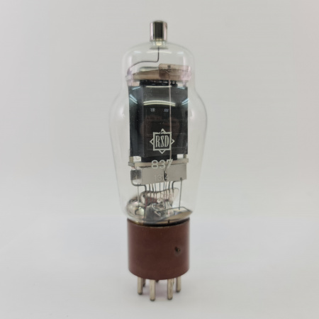 1 X 837 RSD TUBE. 1940s RCA PROD. BLACK PLATES. DUAL RECTANGULAR GETTER. 3.CE34