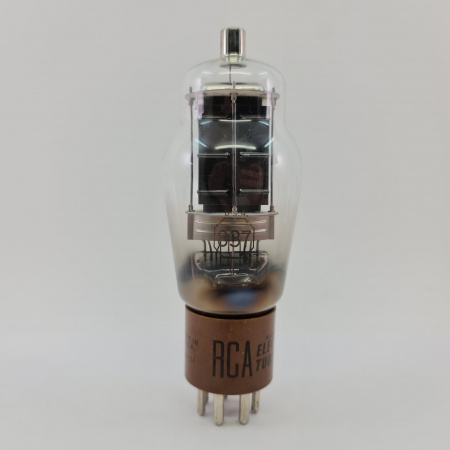 1 X 837 RCA TUBE. 1960s PROD. BLACK PLATES. DUAL RECTANGULAR GETTER. 6. CE34