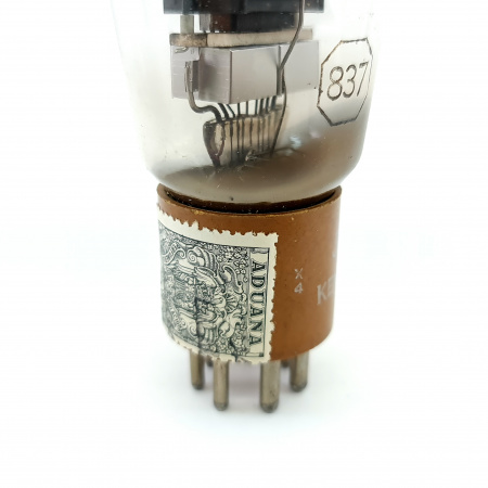 1 X JAN CKR 837 KEN-RAD TUBE. 1950s PROD. BLACK PLATES. DUAL GETTER. 9. CE34