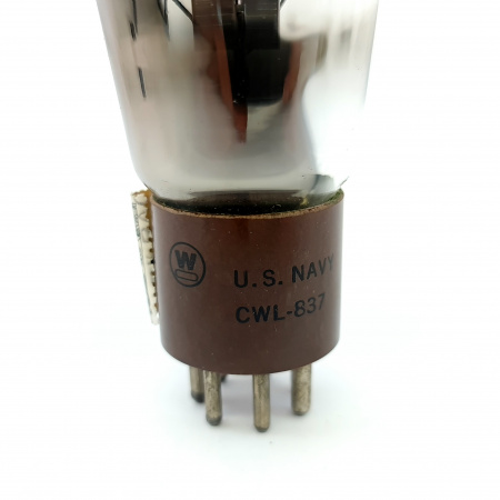 1 X CWL 837 WESTINGHOUSE TUBE. 1950s PROD. BLACK PLATES. FLAT GETTER. 10. CE34