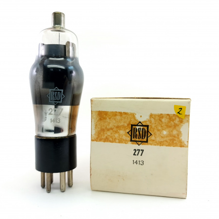 1 X 277 / 77 RSD TUBE. 1950s EUROPEAN PROD. FLAT GETTER. 2. CE22
