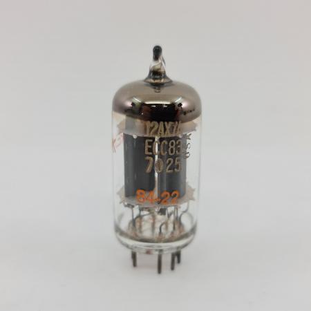 1 X 12AX7A / ECC83 / 7025 AMPEREX TUBE. 1980s PROD. COPPER RODS. CA ENA