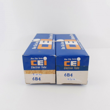 2 X 6B4 CEI TUBE. BLACK PLATES. 1960s PRODUCTION. NOS/NIB. CY  ENA