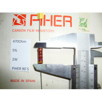 VINTAGE PIHER RESISTOR. 2W 470R 470 Ohm 5% *1 PC* NEW ORIGINAL 1990´S+ C979