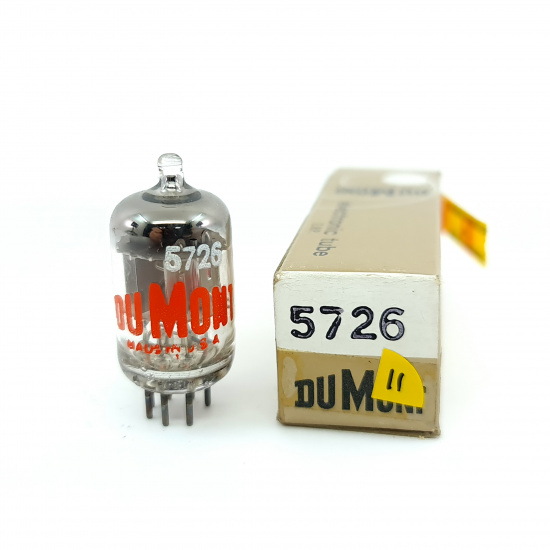 1 X 5726 / 6AL5W DUMONT TUBE. 1970s PROD. RECTANGULAR GETTER. 11. CE808