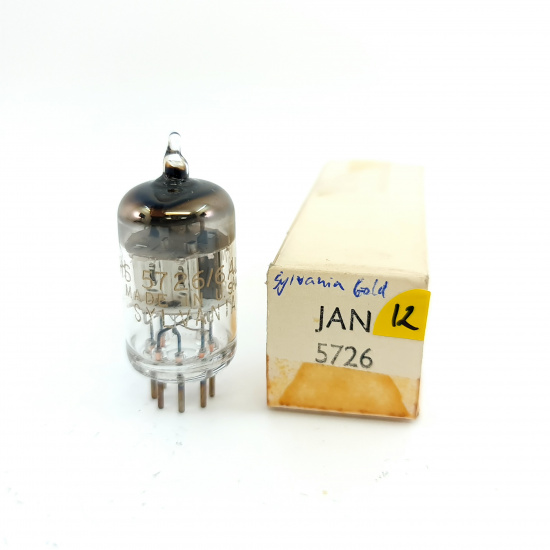 1 X JAN 5726 / 6AL5W SYLVANIA GOLD TUBE. 1960s PROD. 12. CE808