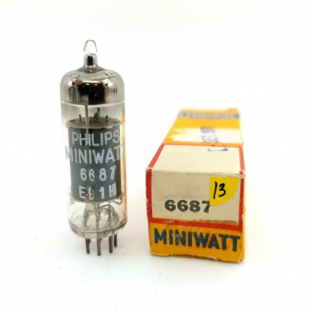 1 X 6687 / E91H PHILIPS-MINIWATT TUBE. 1960s PROD. SQ: SPECIAL QUALITY.13.CE808