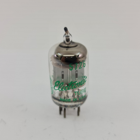 1 X 5726 / 6AL5W GENERAL ELECTRIC TUBE. 1970s PROD. SQUARE GETTER. 16. CE808