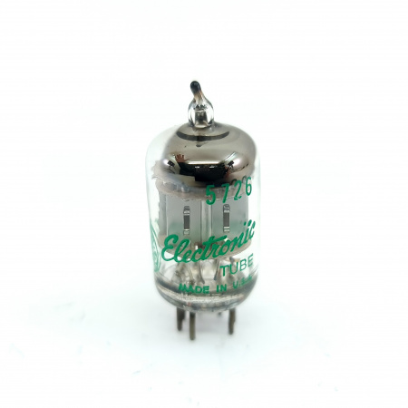 1 X 5726 / 6AL5W GENERAL ELECTRIC TUBE. 1970s PROD. SQUARE GETTER. 16. CE808