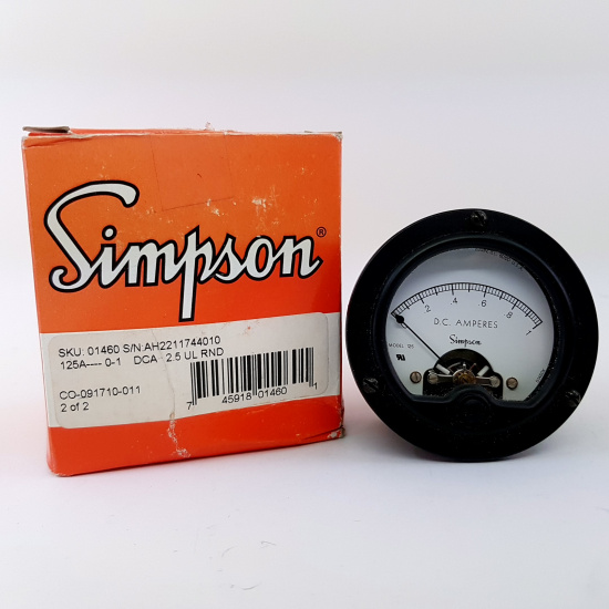 1 X SIMPSON ANALOG PANEL METER 0-1A DC AMMETERS. MODEL 125.  model 125. RCB368/1