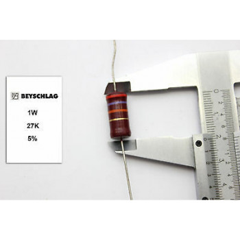 VINTAGE BEYSCHLAG RESISTOR. 1W 27K 5% *1 PC* NOS (New Old Stock)