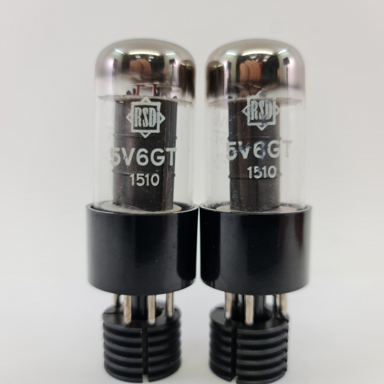 2 X 5V6GT RSD TUBE. 1950s GE PROD....