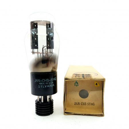 1 X JAN CHS 5Y4G SYLVANIA TUBE. 1950s PROD. BLACK PLATES. 1. CE597