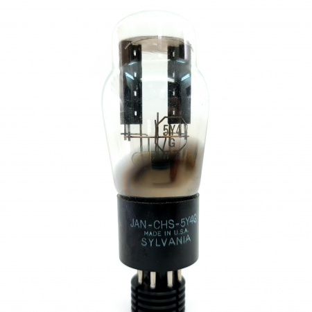 1 X JAN CHS 5Y4G SYLVANIA TUBE. 1950s PROD. BLACK PLATES. 1. CE597