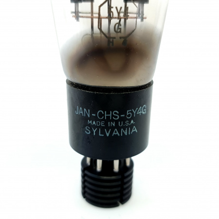 1 X JAN CHS 5Y4G SYLVANIA TUBE. 1950s PROD. BLACK PLATES. 1. CE597