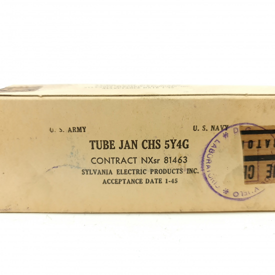 1 X JAN CHS 5Y4G SYLVANIA TUBE. 1950s...