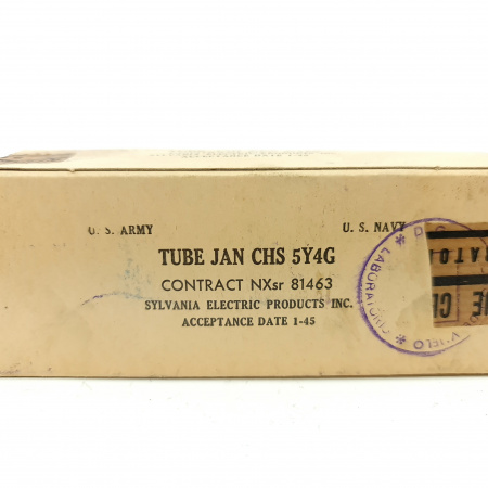1 X JAN CHS 5Y4G SYLVANIA TUBE. 1950s PROD. BLACK PLATES. 1. CE597