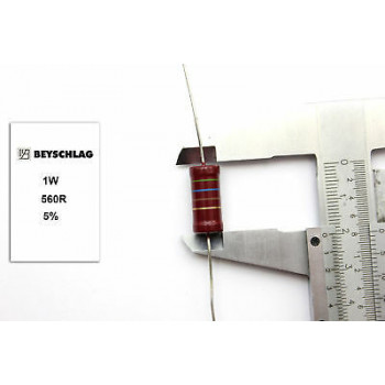VINTAGE BEYSCHLAG RESISTOR. 1W 560Ohm 560R 5% *1 PC* NOS (New Old Stock)