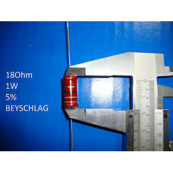 VINTAGE BEYSCHLAG RESISTOR. 1W 18Ohm 18R 5% *1 PC* NEW+