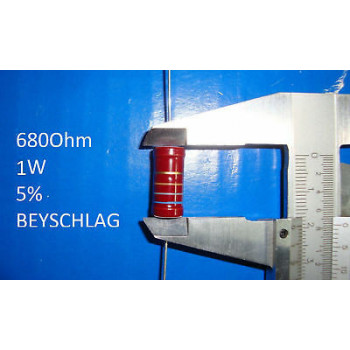 VINTAGE BEYSCHLAG RESISTOR. 1W 680Ohm 680R 5% *1 PC* NEW+