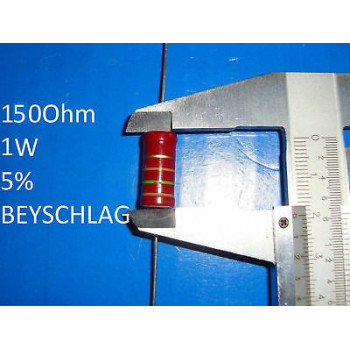 VINTAGE BEYSCHLAG RESISTOR. 1W 150Ohm 150R 5% *1 PC* NEW+