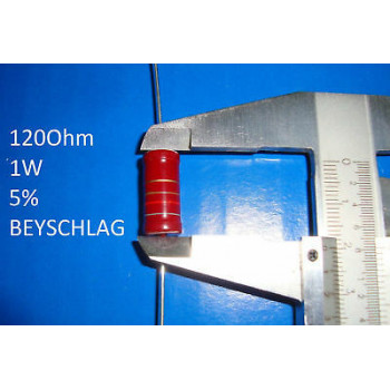 VINTAGE BEYSCHLAG RESISTOR. 1W 120Ohm 120R 5% *1 PC* NEW+