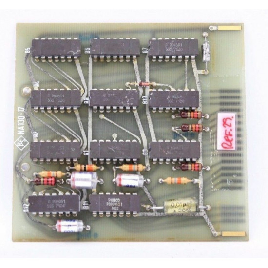 OLD PCB RS NA130-17 WITH 11 IC 5 CAPACITORS 9 RESISTORS CA326U4F280617