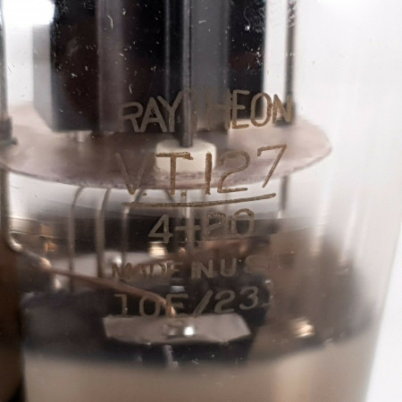 4 X VT127 TUBE. RAYTHEON BRAND. BLACK PLATES. CN  ENA