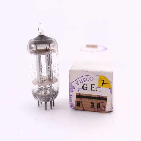 1 X 5844 GENERAL ELECTRIC TUBE. 1950s PROD. CHROMES PLATES. 7. CE801