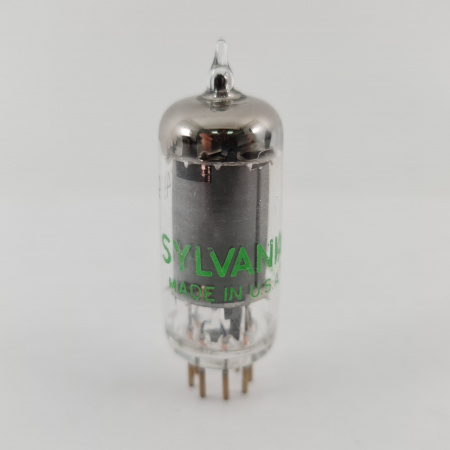1 X JHS 5749 / 6BA6W SYLVANIA TUBE. 1960s PROD. RECTANGULAR GETTER. 8. CE801