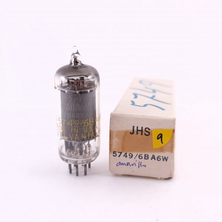 1 X JHS 5749 / 6BA6W SYLVANIA TUBE. 1960s PROD. D-GETTER. COPPER RODS. 9. CE801